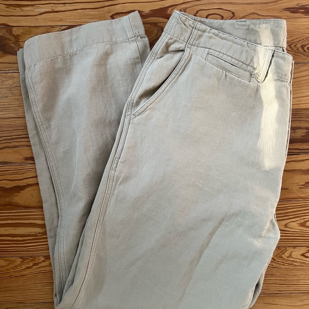 Wythe flat front cotton linen twill chino